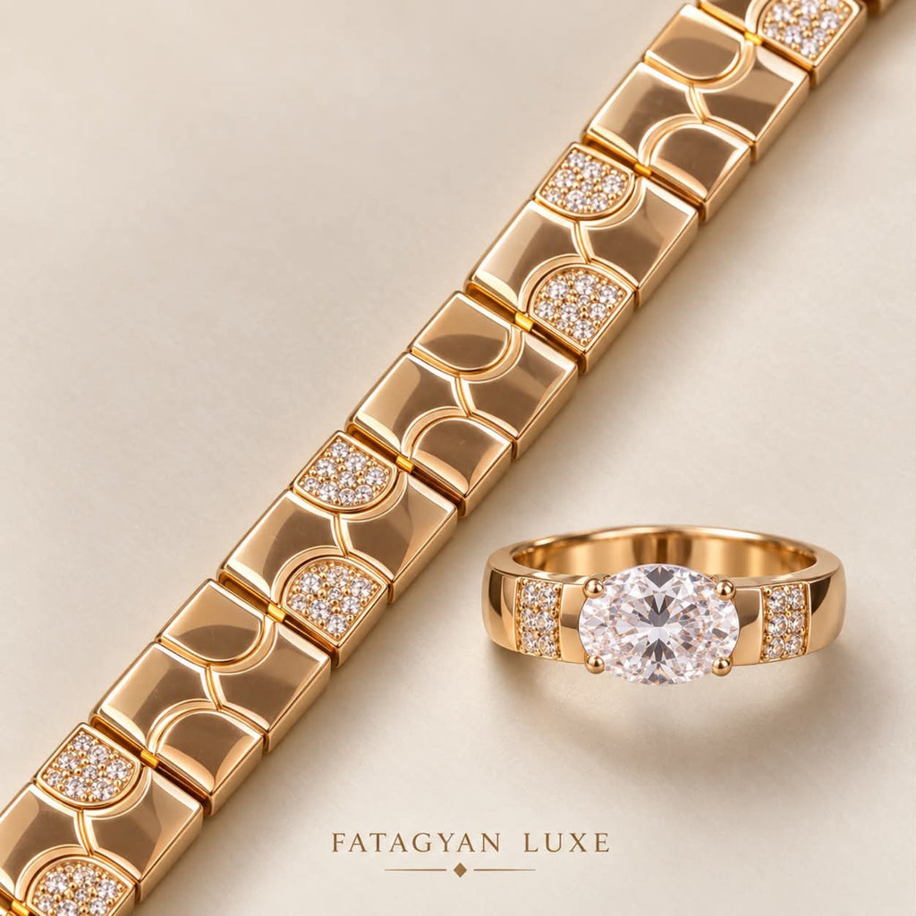 Lumière Arc Bracelet & Ring Set detail