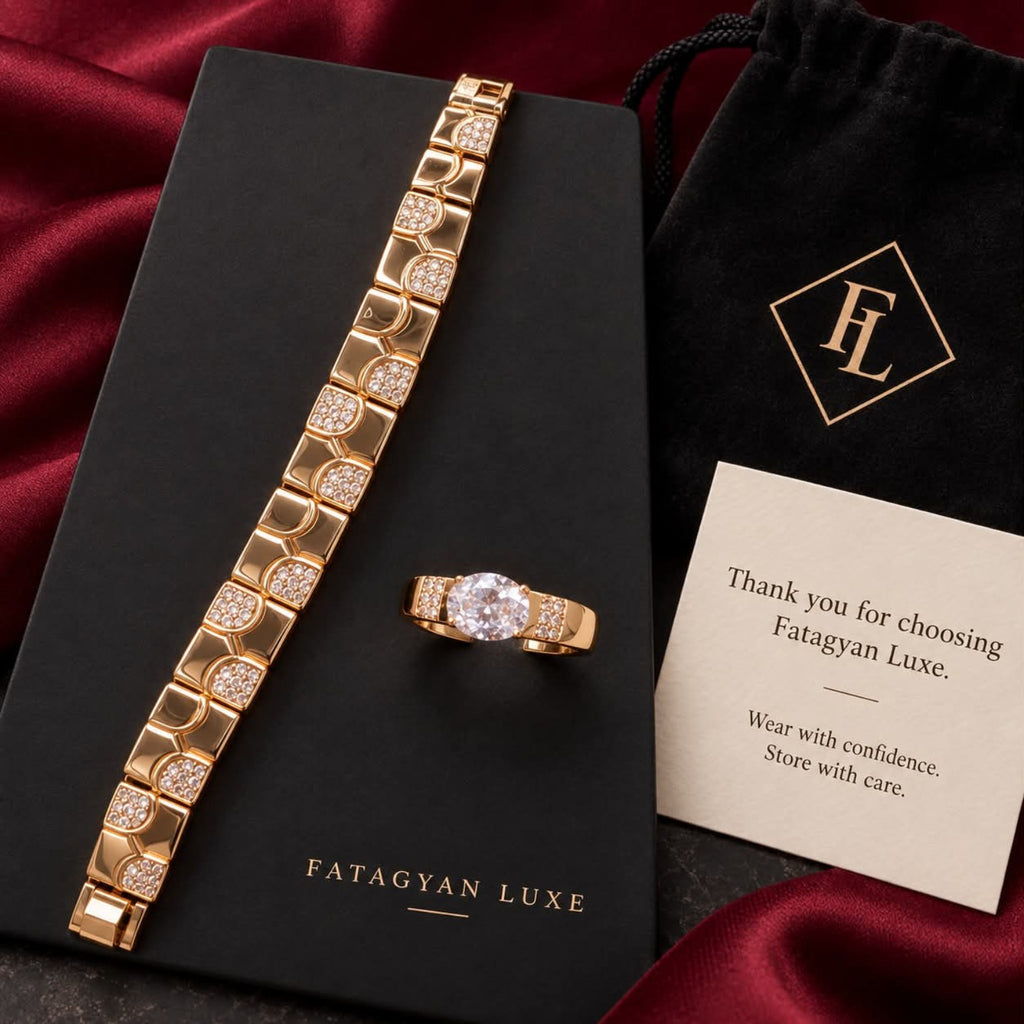 Lumière Arc Bracelet & Ring Set with Fatagyan Luxe packaging