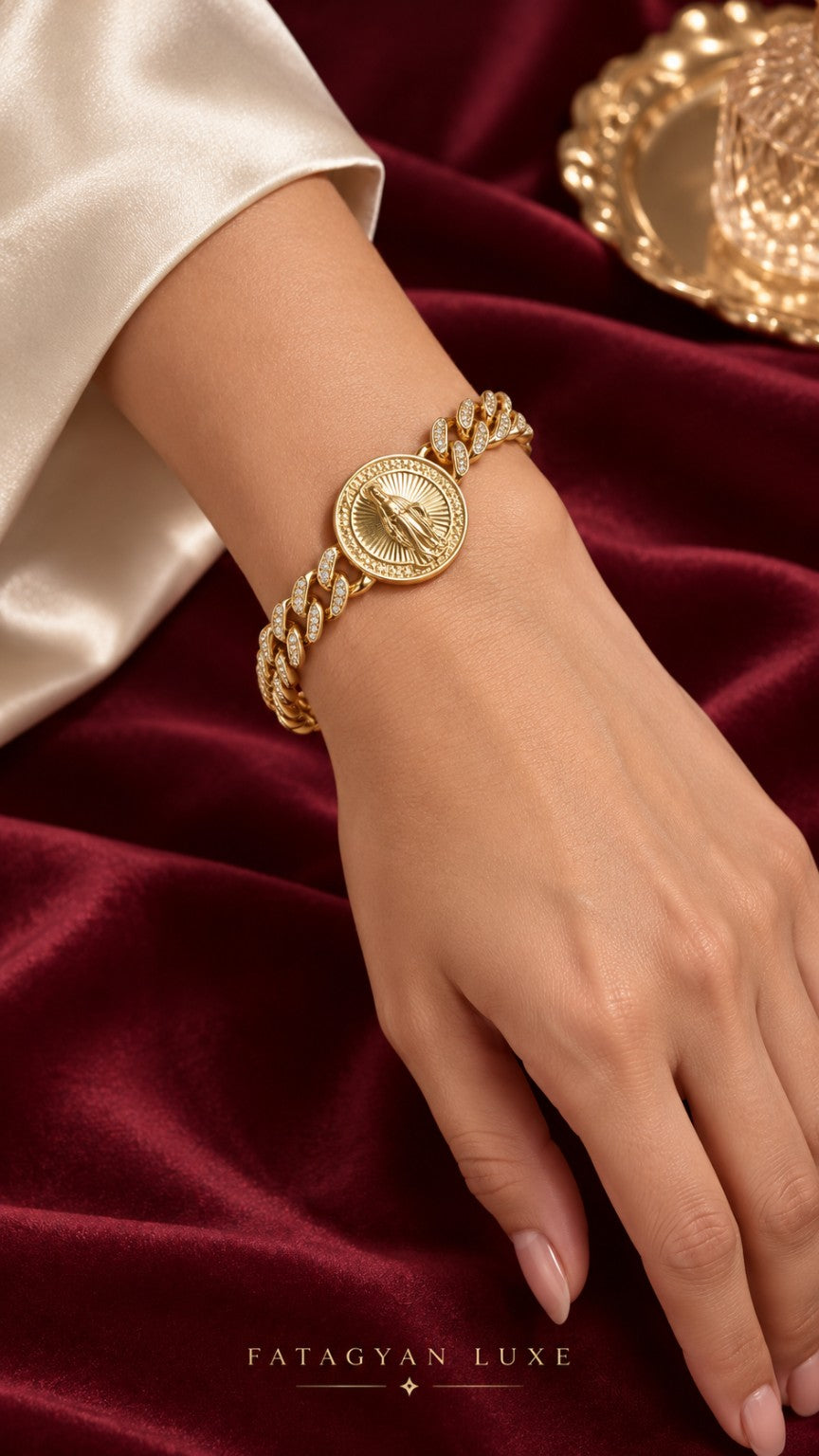 Madonna Radiance Medallion Bracelet worn on wrist