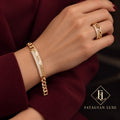 Mélodie Greek Key Crystal Bracelet and Ring Set worn