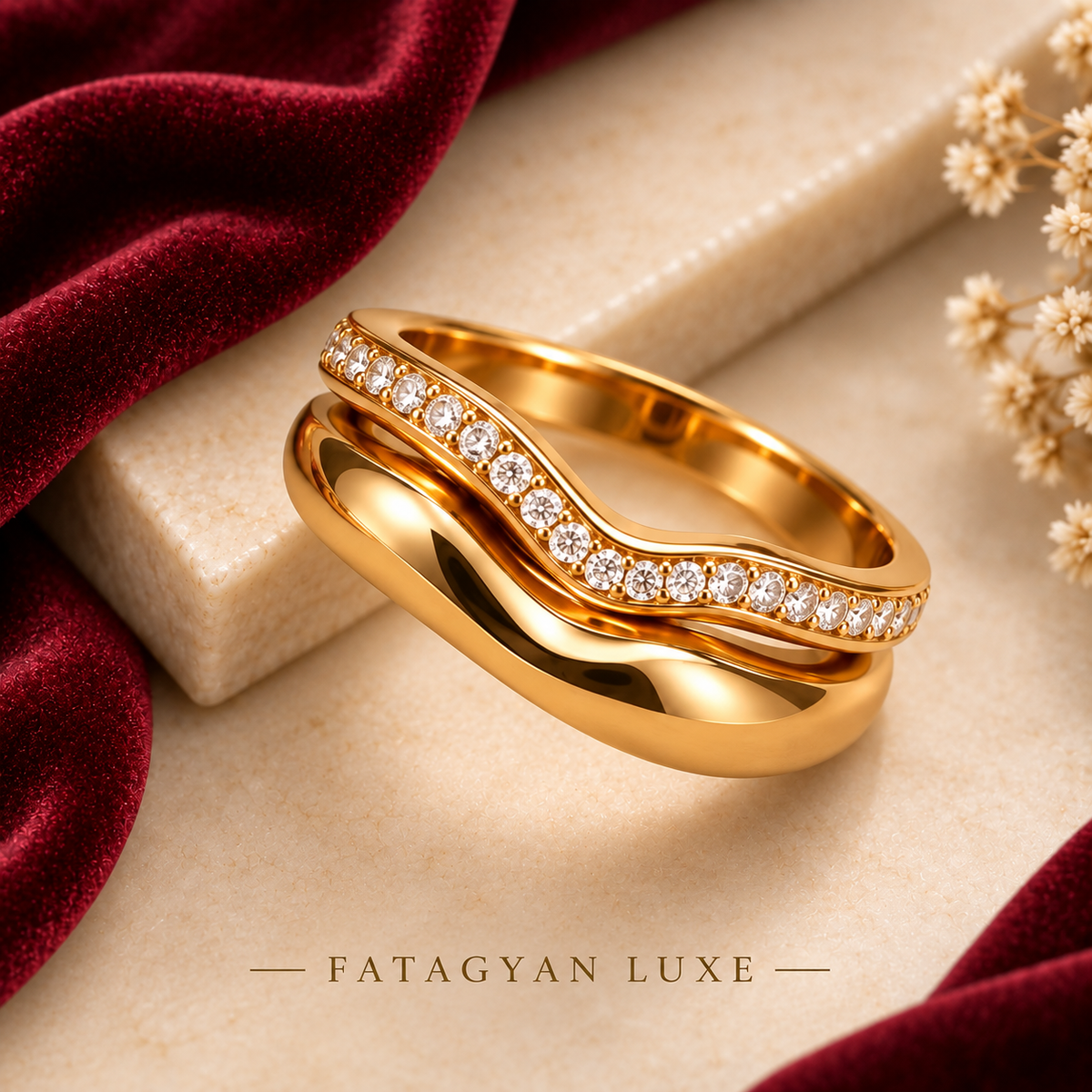 Ondine Duo Crystal Ring detail
