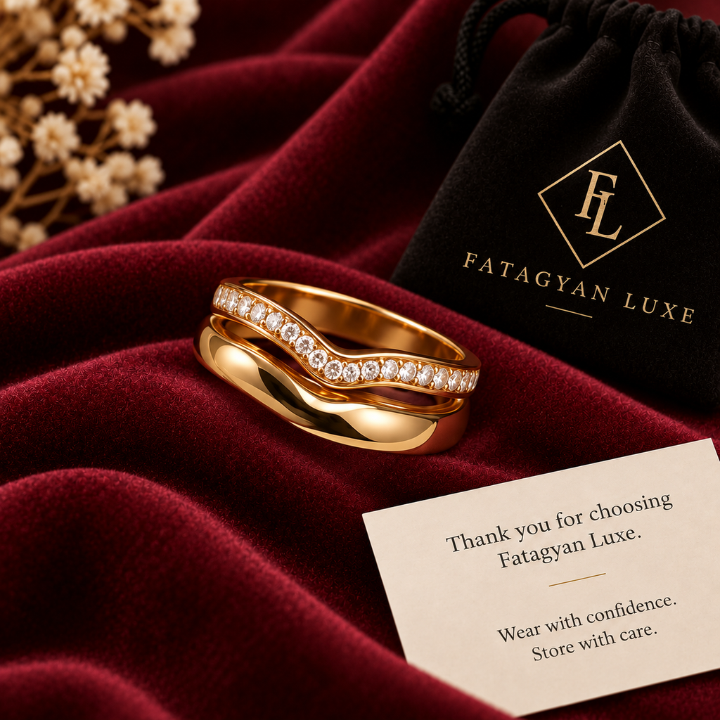 Ondine Duo Crystal Ring with Fatagyan Luxe packaging