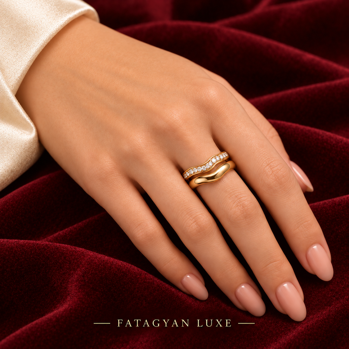 Ondine Duo Crystal Ring worn