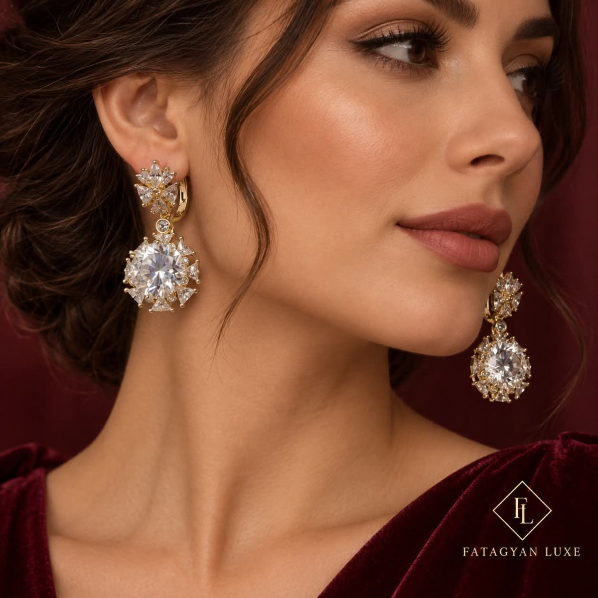 Étoile Radiance Crystal Drop Earrings worn