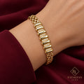 Solenne Crystal Ribbed Bracelet worn on wrist