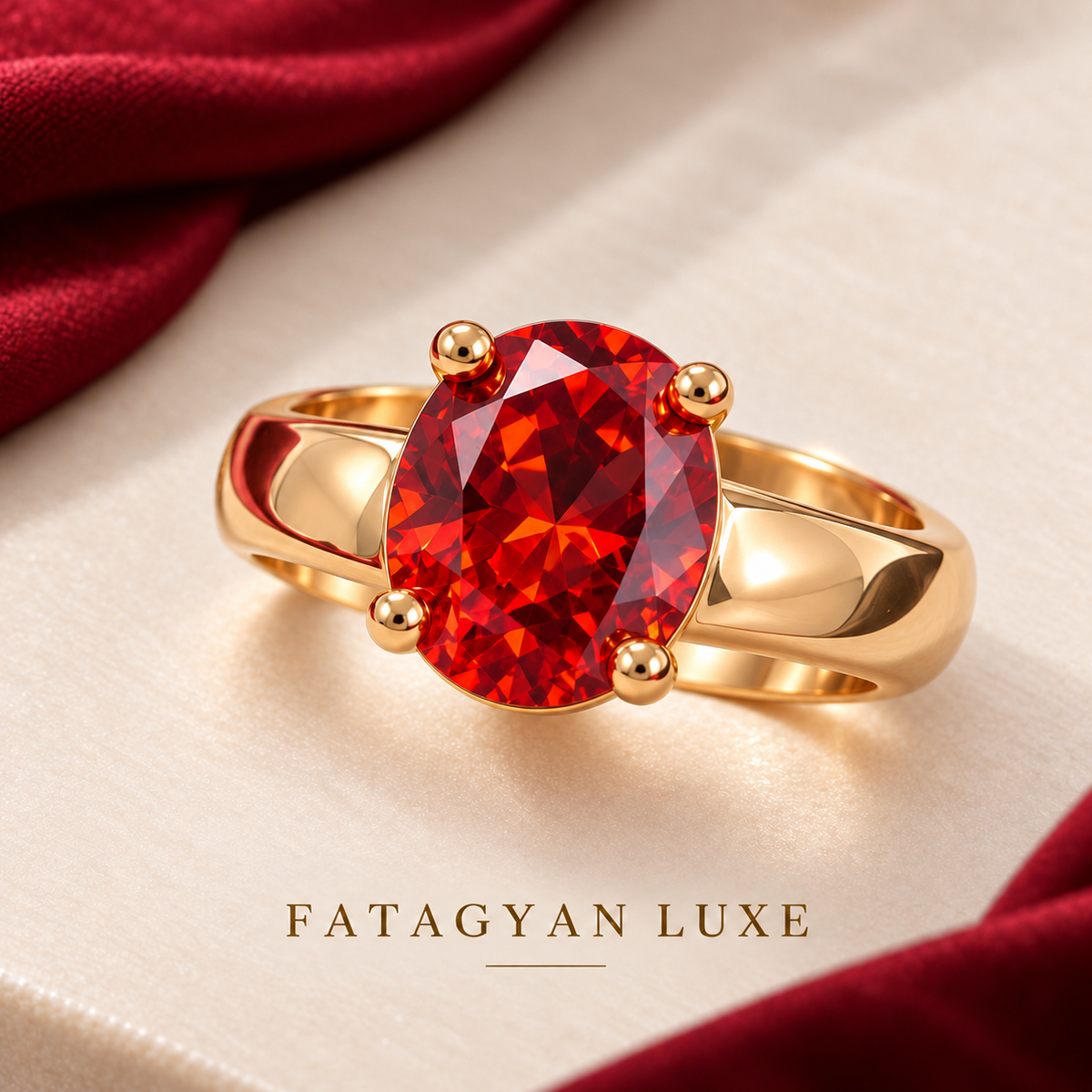 Rouge Solitaire Crystal Ring detail