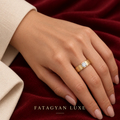 Solenne Solitaire Crystal Ring worn