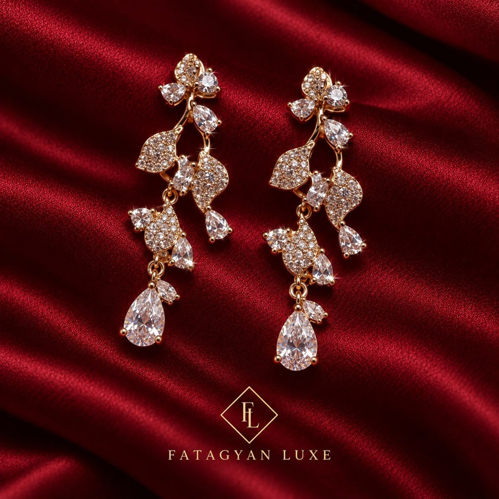 Floréa Crystal Vine Drop Earrings