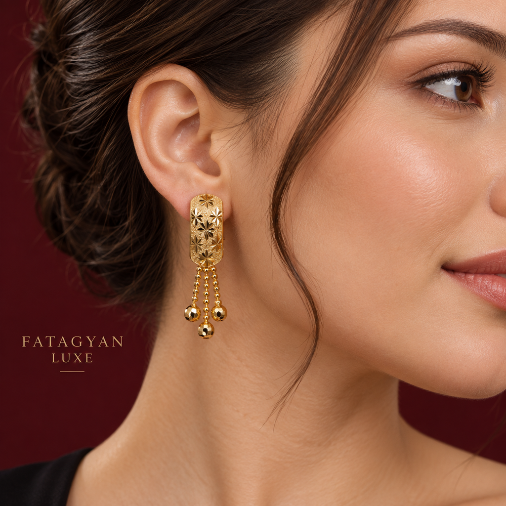 Maison Étoile Tassel Earrings worn on model