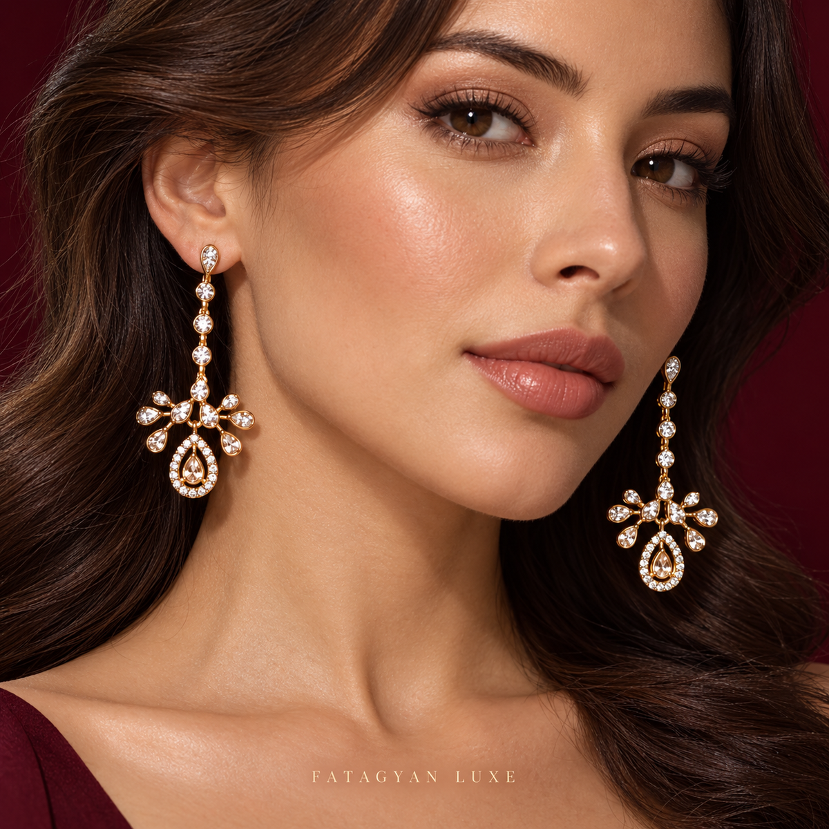 Palais Lumière Chandelier Earrings worn on model