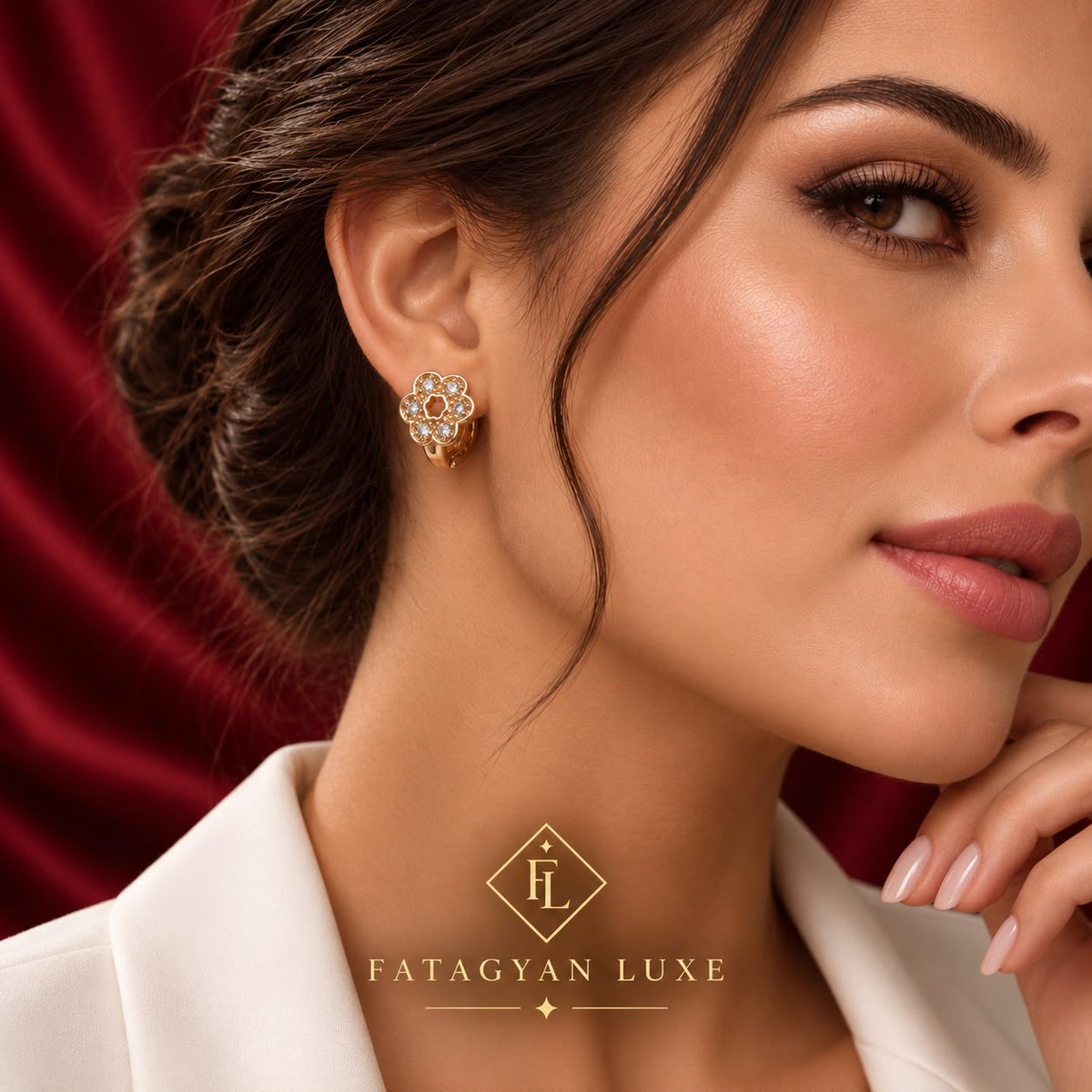 Golden Blossom Crystal Earrings