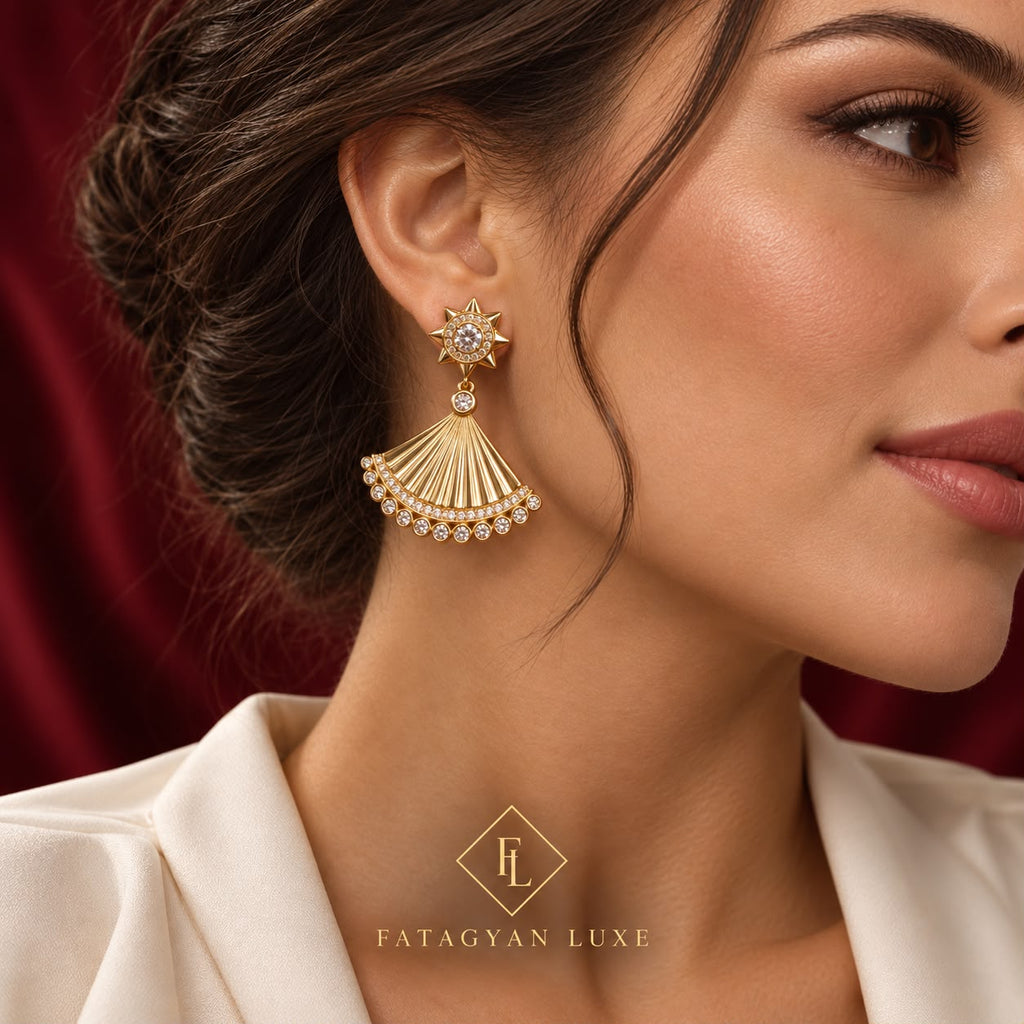 Solène Radiance Crystal Fan Earrings