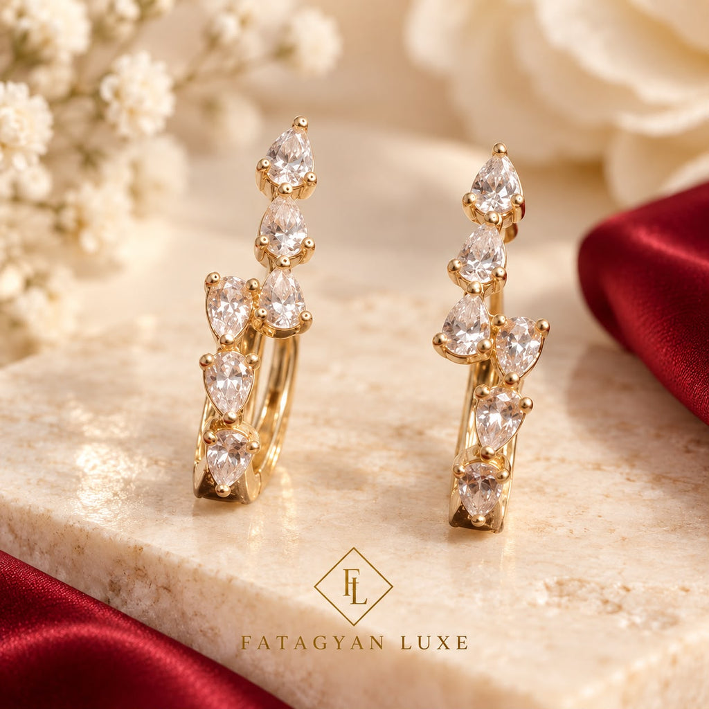 Élysée Cascade Crystal Hoops