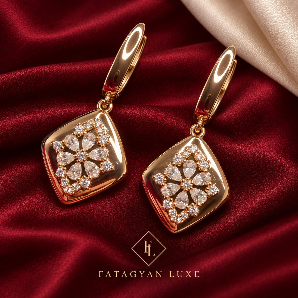 Fleur de Lumière Crystal Drop Earrings