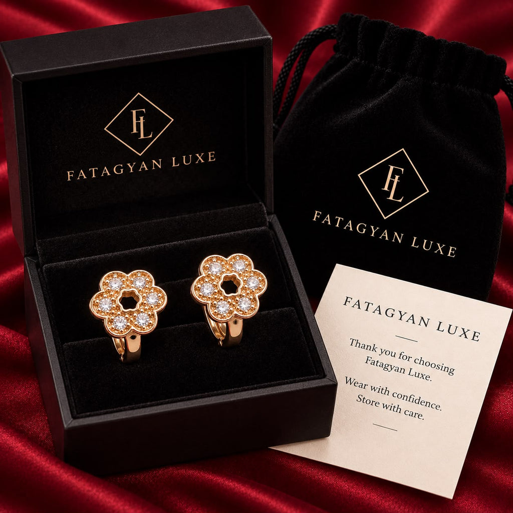 Golden Blossom Crystal Earrings