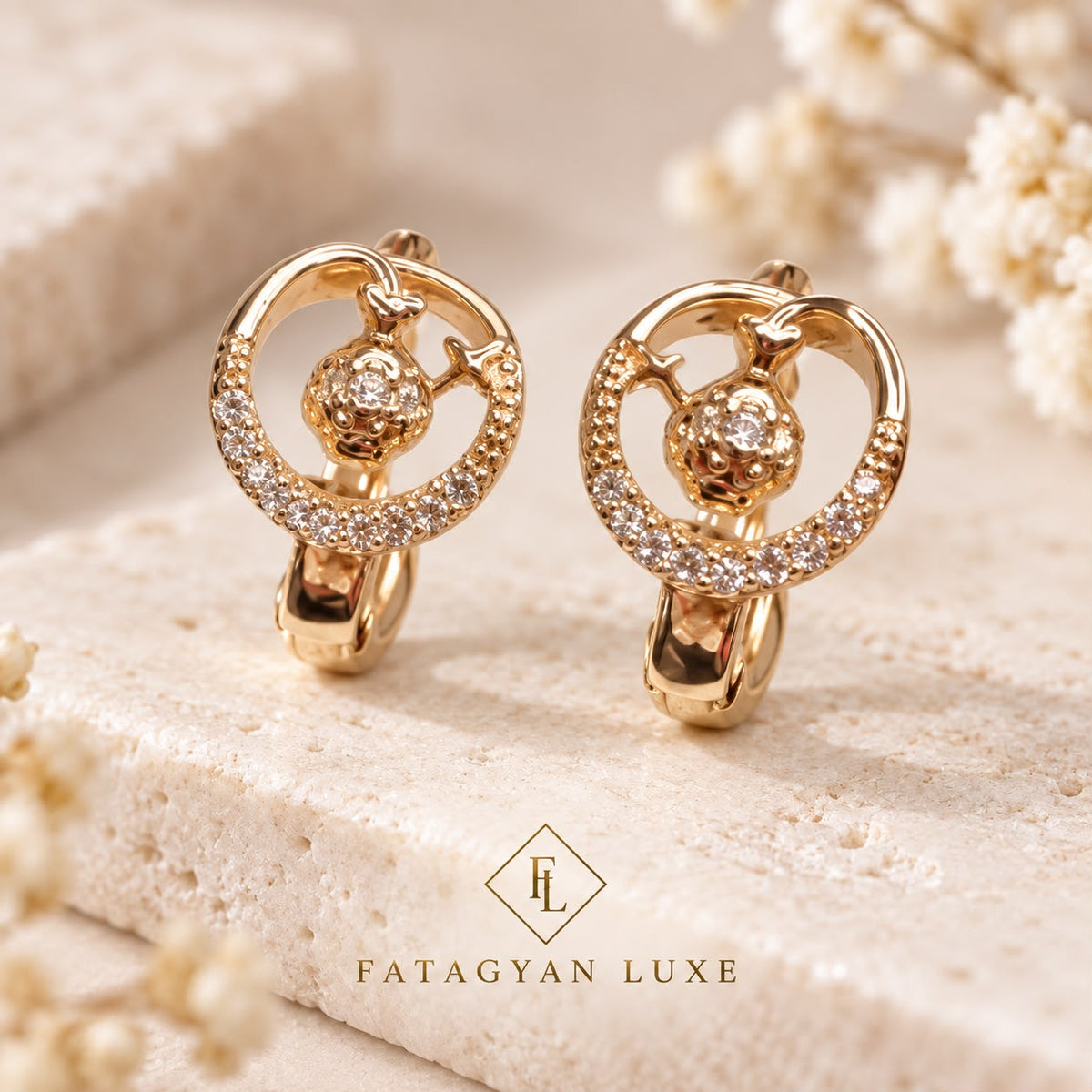 Celestial Orbit White Crystal Earrings