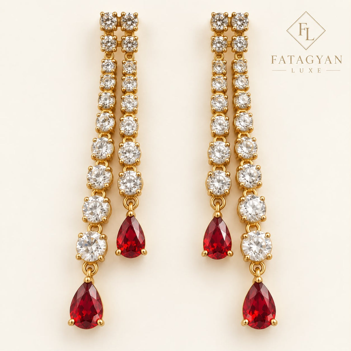 Rouge Royale Crystal Cascade Earrings