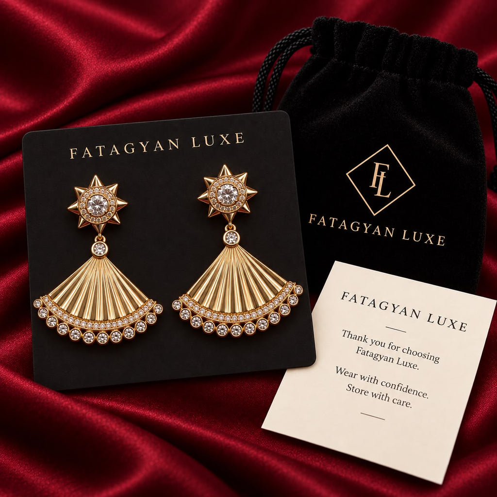 Solène Radiance Crystal Fan Earrings