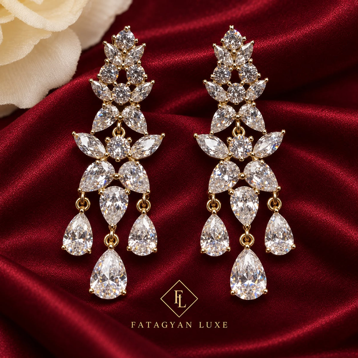 Élysian Bloom Crystal Chandelier Earrings