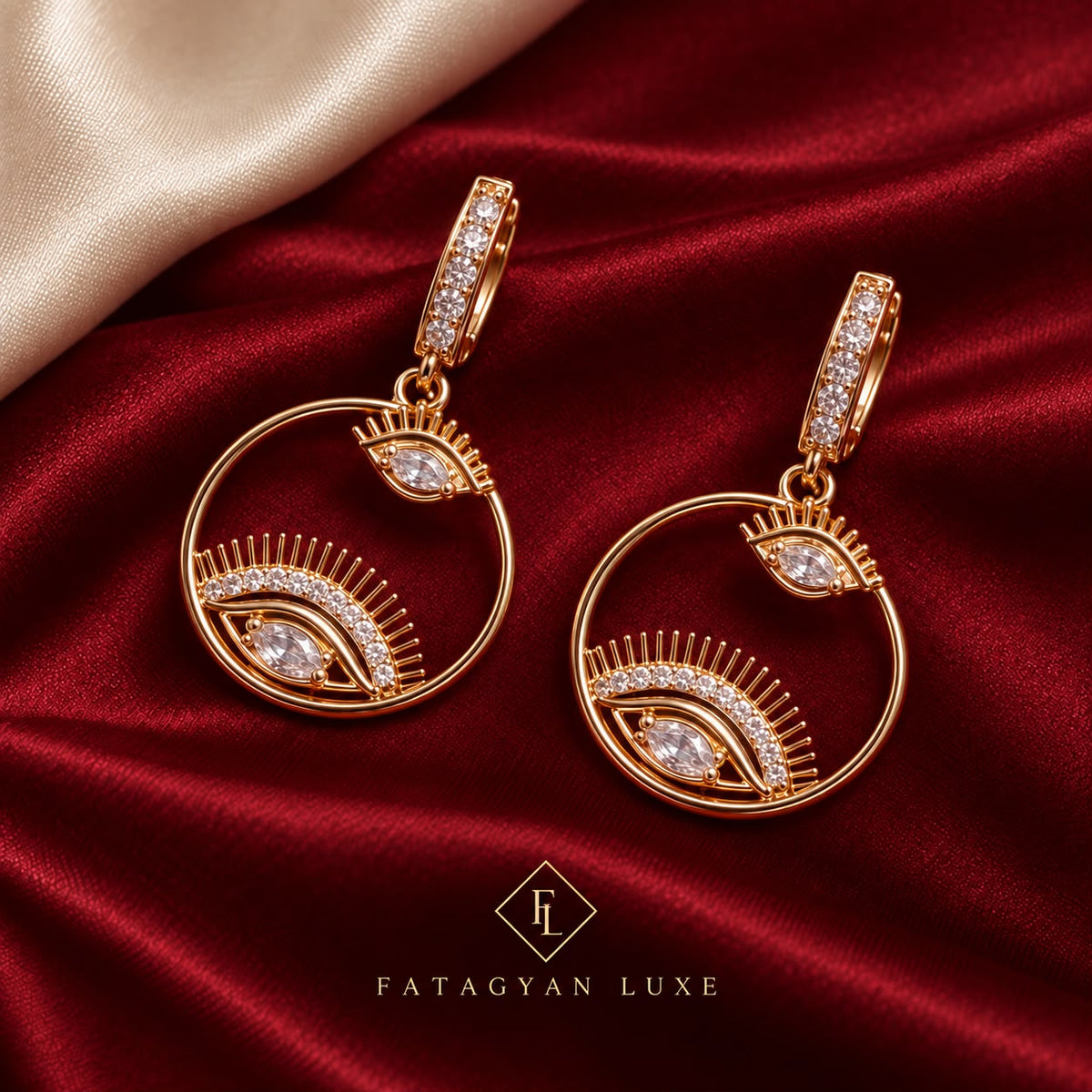 Celestial Gaze White Crystal Earrings
