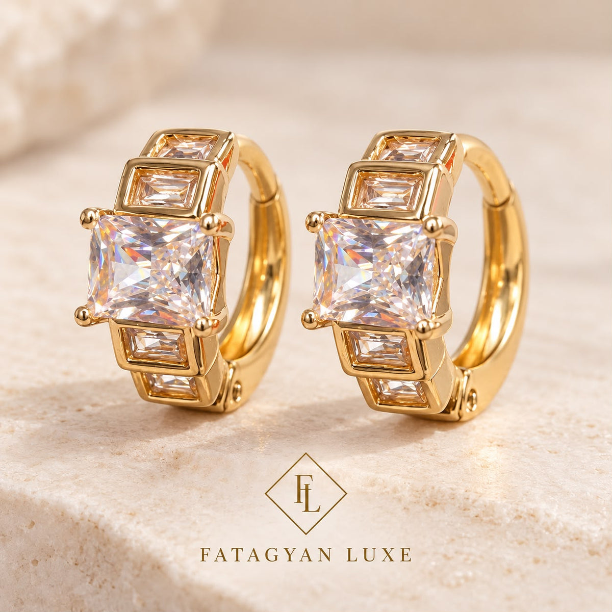 Lumière Princess Crystal Hoops