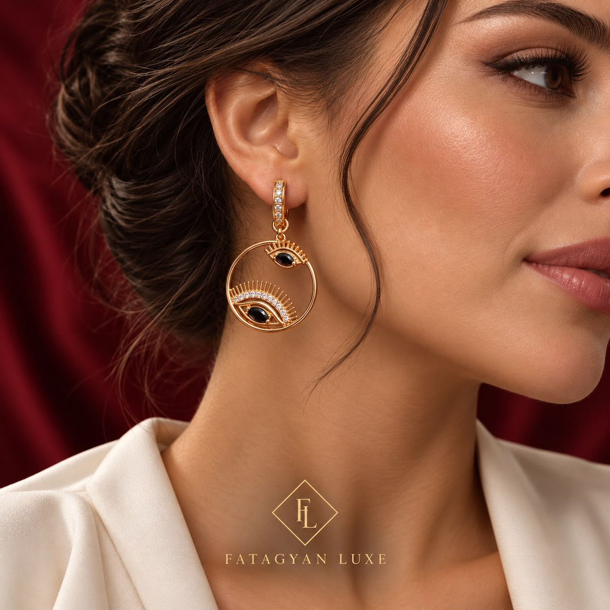 Midnight Eye Statement Drop Earrings