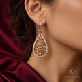 Rosalie Crystal Rose Drop Earrings worn
