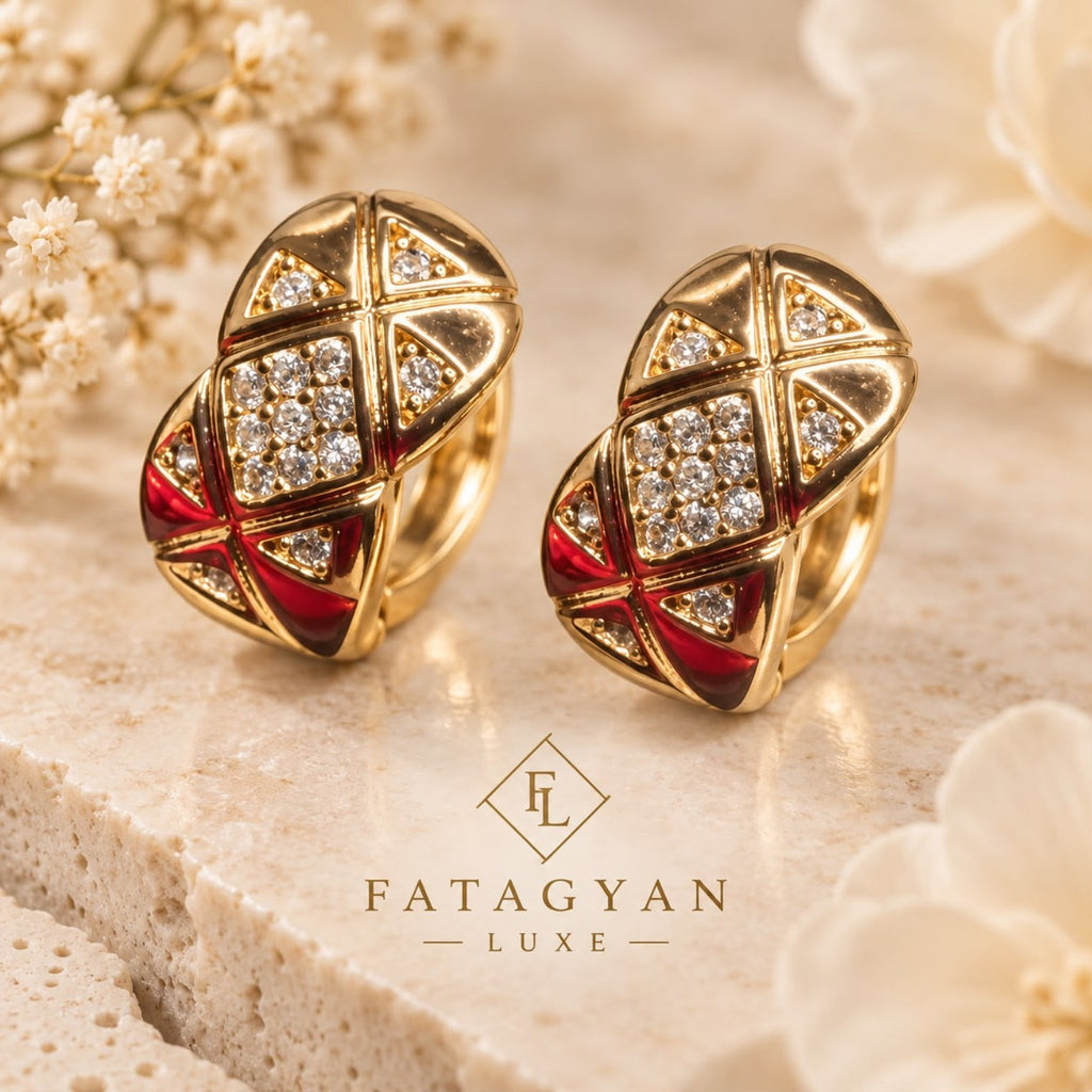 Rouge Éclat Crystal Hoop Earrings