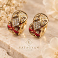 Rouge Éclat Crystal Hoop Earrings
