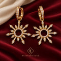 Solaire Crystal Sunburst Drop Earrings